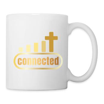 Connected - Kreuz - gold - christlich - Tasse - Weiß - Rechts