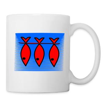 POISSON. MEMOIRE. SARDINE. POISSON D'AVRIL. MER - Mug blanc - blanc - Droite