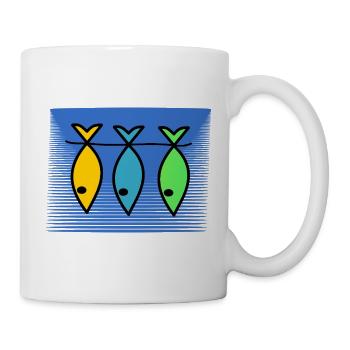 POISSON. MEMOIRE. SARDINE. POISSON D'AVRIL. MER - Mug blanc - blanc - Droite