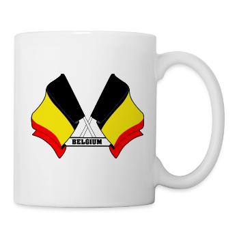 Drapeaux croisés de la Belgique - Mug blanc - blanc - Droite
