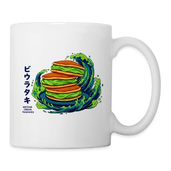 Lebendige Matcha-Pfannkuchen mit Japanese Wave - Tasse - Weiß - Rechts