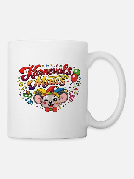 Karnevals Maus Fasching Kostüm - Tasse - Weiß