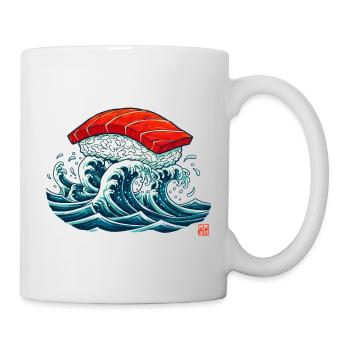 Sushi Nigiri on Ocean Wave Art - Mug - white - Right