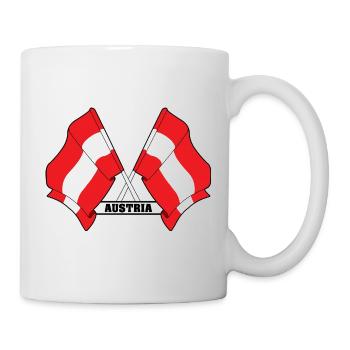 Les drapeaux croisés de l’Autriche - Mug blanc - blanc - Droite