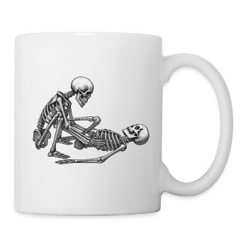 SKELETONS IN LOVE #3 - black & white - Mug - white - Right