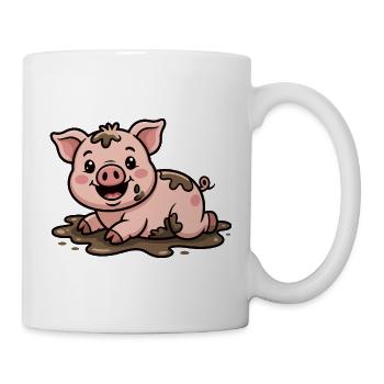 Piggy in the Mud Cute - Mug - white - Right