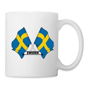 Schwedische Flagge - Tasse - Weiß - Rechts