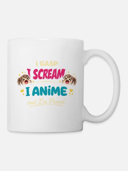 Anime-fangirl Schreit Anime-reaktion - Tasse - Weiß