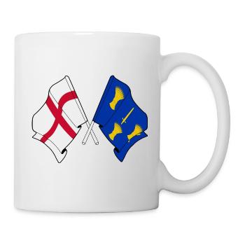 Drapeaux croisés du Cheshire et de l’Angleterre - Mug blanc - blanc - Droite
