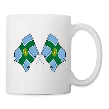 Drapeaux du Derbyshire croisés - Mug blanc - blanc - Droite