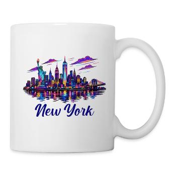Silhouette néon de New York - Mug blanc - blanc - Droite