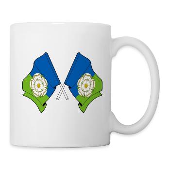 East Riding of Yorkshire Crossed Flags - Mug - white - Right