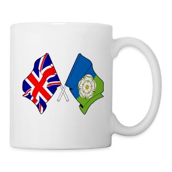 East Riding and UK Crossed Flags - Mug - white - Right