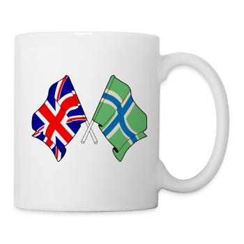 Gloucestershire- und Großbritannien-Flagge - Tasse - Weiß - Rechts