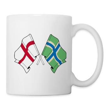 Drapeaux croisés du Gloucestershire et de l’Angleterre - Mug blanc - blanc - Droite