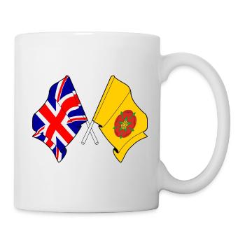 Lancashire- und Großbritannien-Flagge - Tasse - Weiß - Rechts
