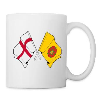 Lancashire & England Crossed - Tasse - Weiß - Rechts