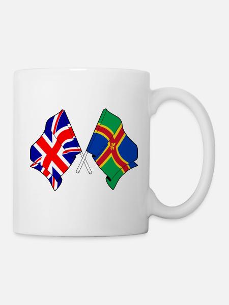 Lincolnshire-Flagge + Großbritannien - Tasse - Weiß