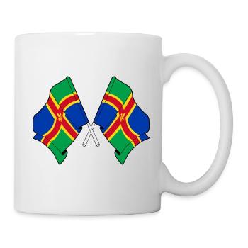 Deux drapeaux du Lincolnshire croisés - Mug blanc - blanc - Droite