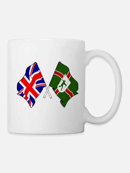 Nottinghamshire- und UK-Flaggen - Tasse - Weiß