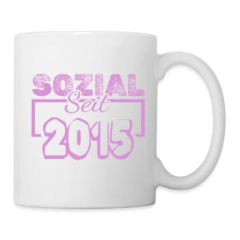 Sozial Seit 2013 Pink - Tasse - Weiß - Rechts