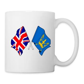 Suffolk & Großbritannien kreuzte Flaggen - Tasse - Weiß - Rechts