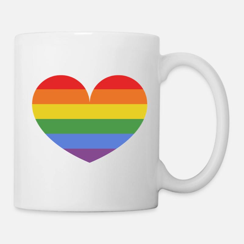 Regenbogenherz - Tasse - Weiß