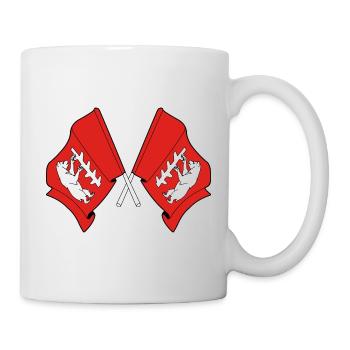 Deux drapeaux croisés du Warwickshire - Mug blanc - blanc - Droite