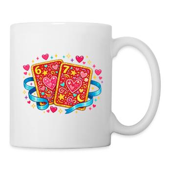 67 Six Seven Herz Spielkarte Valentinstag - Tasse - Weiß - Rechts