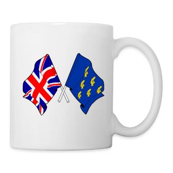 West Sussex flag & British flag - Mug - white - Right