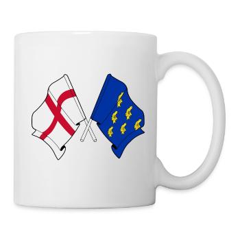 Drapeaux croisés West Sussex & Angleterre - Mug blanc - blanc - Droite