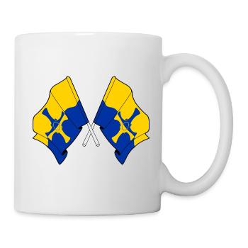 Zwei Flaggen gekreuzt – Durham - Tasse - Weiß - Rechts