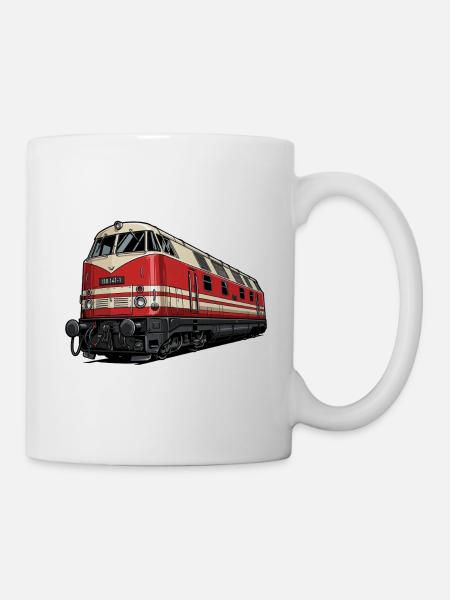 Rote Vintage Lokomotive Illustration BR 118 - Tasse - Weiß