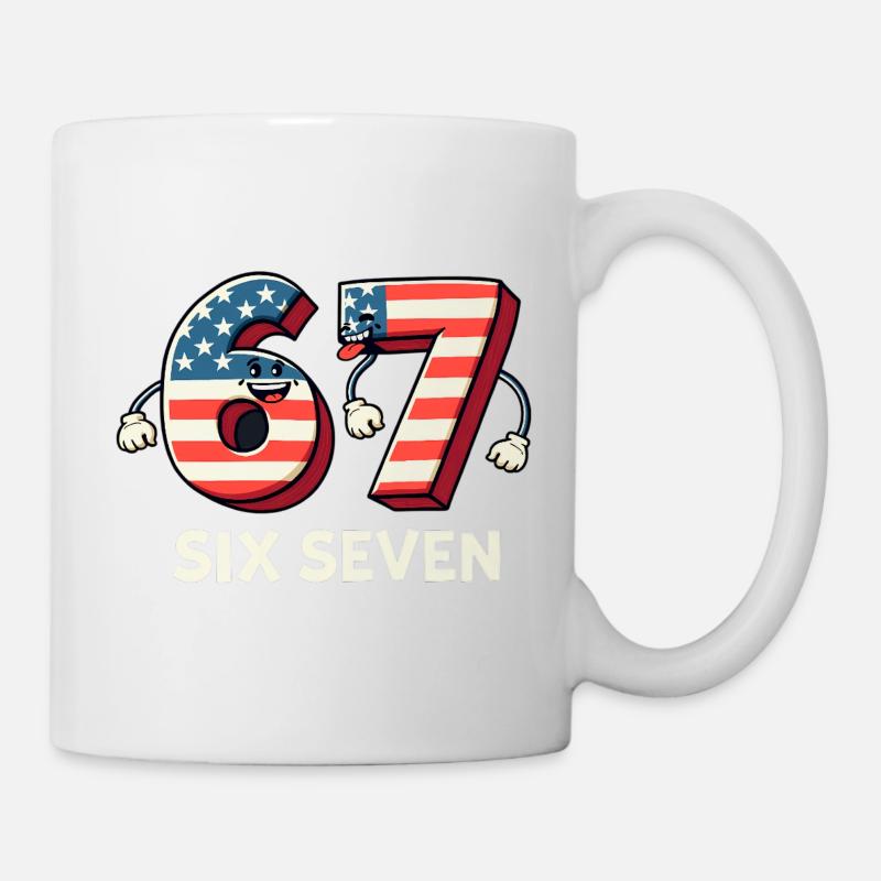 US Flag 67 Memes Six Seven - Tasse - Weiß