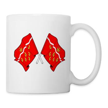 Two flags crossed – East Sussex - Mug - white - Right