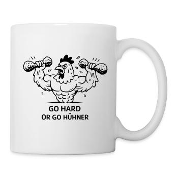 Pumpen Fitness Go Hard or go Hühner - Tasse - Weiß - Rechts