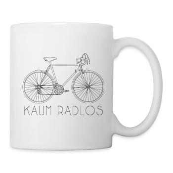 Kaum Radlos Fahrradlinien Design Radsport Retro - Tasse - Weiß - Rechts