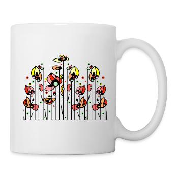 Blumen - Tasse - Weiß - Rechts