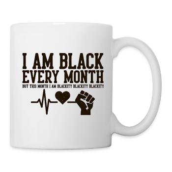 Je suis noir chaque mois battement de cœur Poing - Mug blanc - blanc - Droite