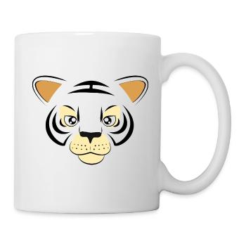 Cooles Tigergesicht-Grafik große Katzen-Wildtierkunst - Tasse - Weiß - Rechts