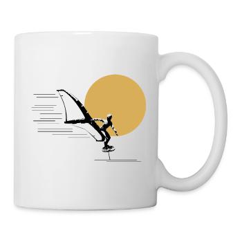 Wingfoiler in front of sun - Mug - white - Right