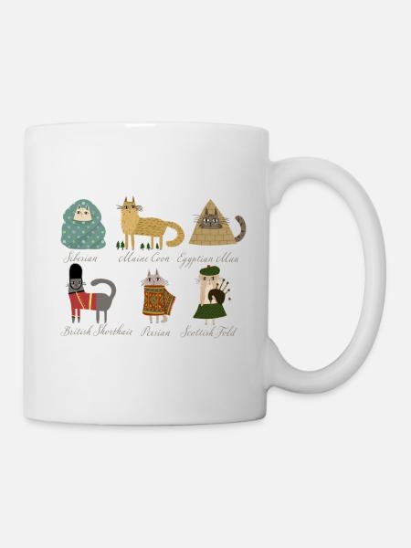 Katzenrassen - Tasse - Weiß