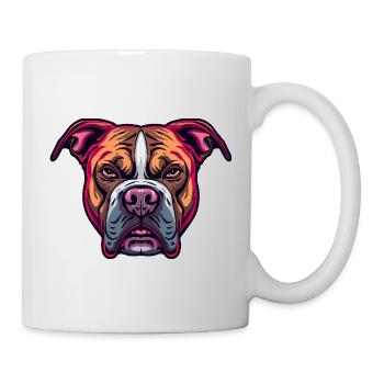Neon Bulldog Head Illustration - Mug - white - Right