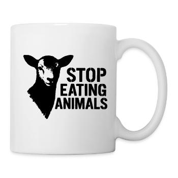 Alpaca Stop Eating Animals - Tasse - Weiß - Rechts