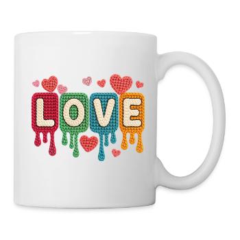 Love Colorful Knitwear Hearts Romantic Love - Mug - white - Right