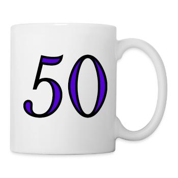 50. 50 JAHRE. 50-JÄHRIGES JUBILÄUM. 50-JÄHRIGES JUBILÄUM. - Tasse - Weiß - Rechts