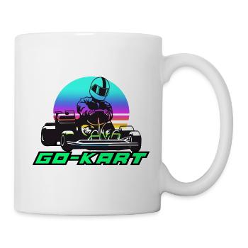 Faire du karting - Mug blanc - blanc - Droite