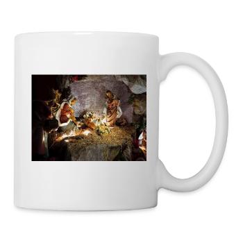 Illuminierte Krippe zwischen Steinen - Tasse - Weiß - Rechts