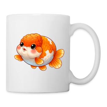 High Quality Orange Ranchu Goldfish - Tasse - Weiß - Rechts
