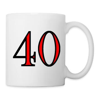 40. 40 ANS. 40e ANNIVERSAIRE. ANNIVERSAIRE 40 ANS. - Mug blanc - blanc - Droite